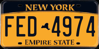 NY license plate FED4974