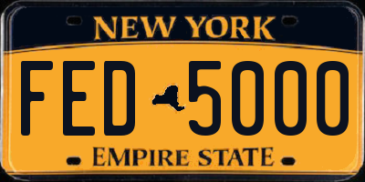 NY license plate FED5000