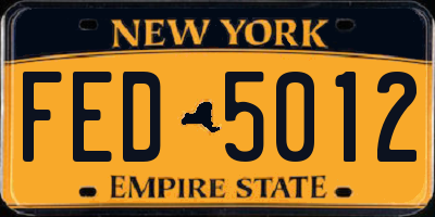 NY license plate FED5012