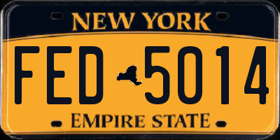 NY license plate FED5014