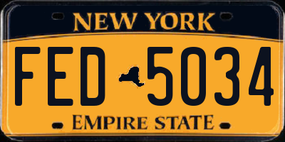 NY license plate FED5034