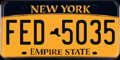 NY license plate FED5035