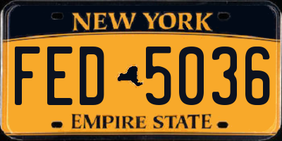 NY license plate FED5036