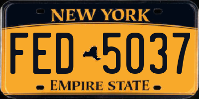 NY license plate FED5037