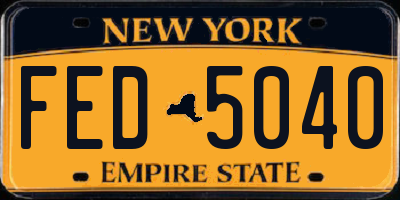 NY license plate FED5040