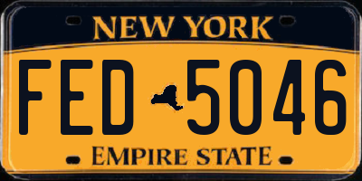 NY license plate FED5046