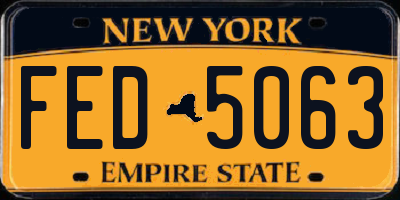 NY license plate FED5063