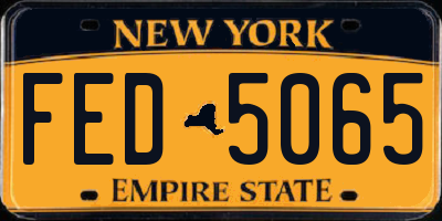 NY license plate FED5065