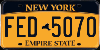 NY license plate FED5070