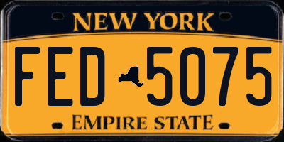 NY license plate FED5075