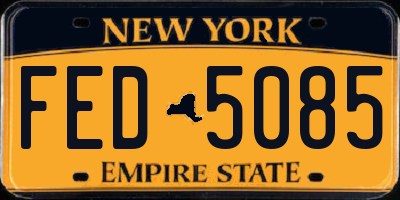 NY license plate FED5085
