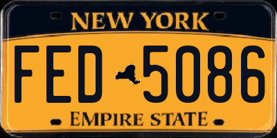 NY license plate FED5086