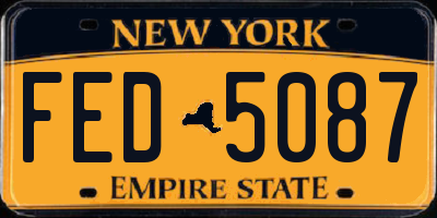 NY license plate FED5087