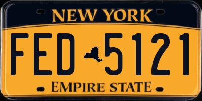 NY license plate FED5121
