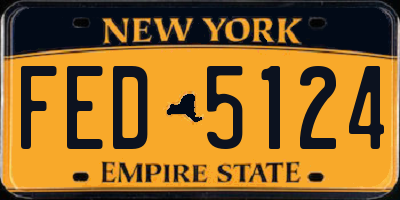 NY license plate FED5124