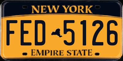 NY license plate FED5126