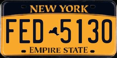 NY license plate FED5130