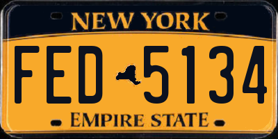 NY license plate FED5134