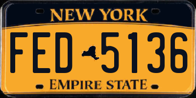 NY license plate FED5136