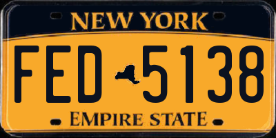 NY license plate FED5138