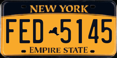 NY license plate FED5145