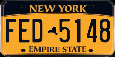 NY license plate FED5148