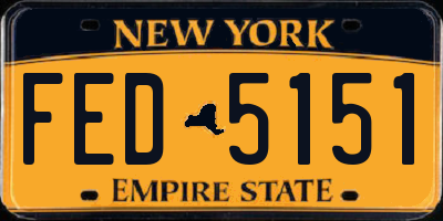 NY license plate FED5151