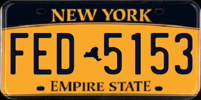 NY license plate FED5153