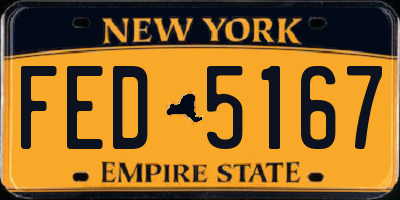 NY license plate FED5167