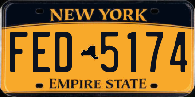 NY license plate FED5174