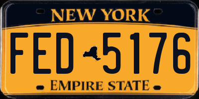 NY license plate FED5176