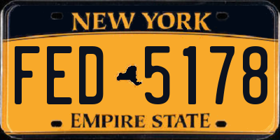 NY license plate FED5178
