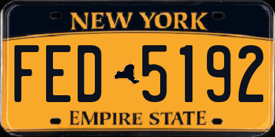 NY license plate FED5192
