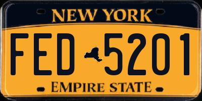 NY license plate FED5201