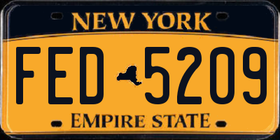 NY license plate FED5209