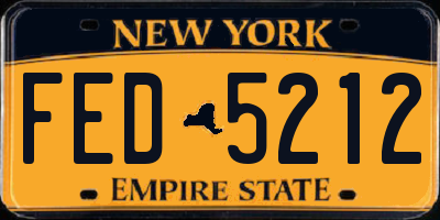 NY license plate FED5212