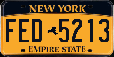 NY license plate FED5213