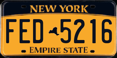 NY license plate FED5216