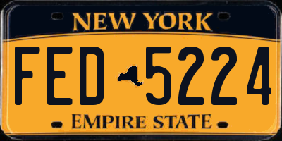NY license plate FED5224