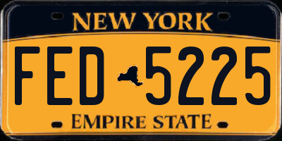 NY license plate FED5225