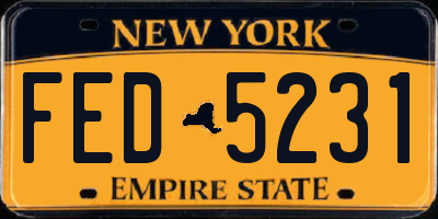NY license plate FED5231