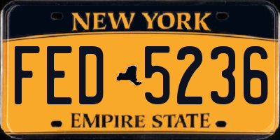 NY license plate FED5236