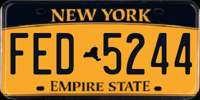 NY license plate FED5244
