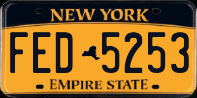 NY license plate FED5253