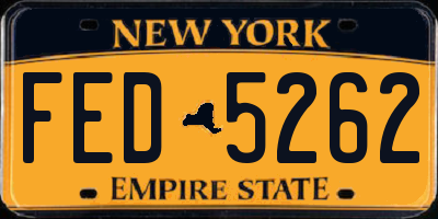 NY license plate FED5262