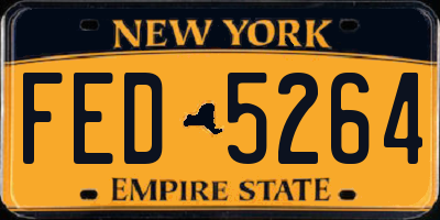 NY license plate FED5264