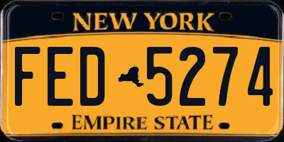 NY license plate FED5274