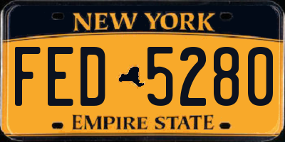 NY license plate FED5280