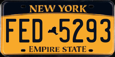NY license plate FED5293