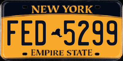 NY license plate FED5299